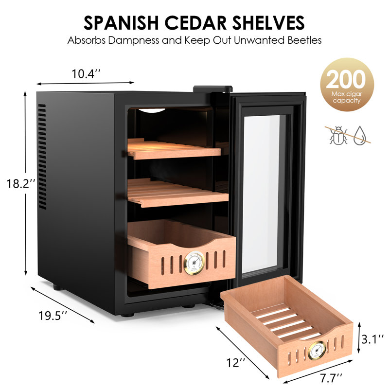 LINKEWODE 25L Electric Cigar Humidor with Cooling and Heating Function